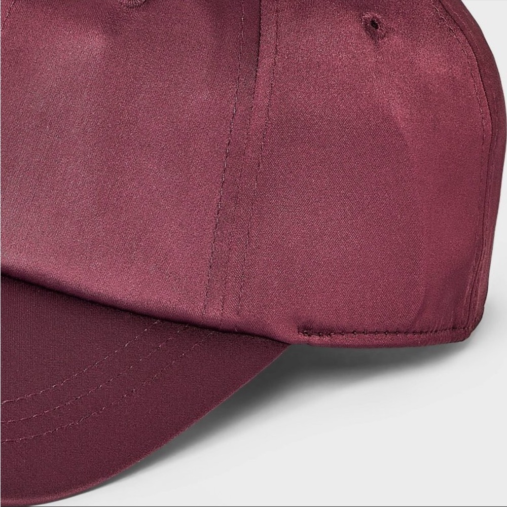 Universal thread Satin Baseball Hat Burgundy Purp… - image 4